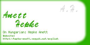 anett hepke business card